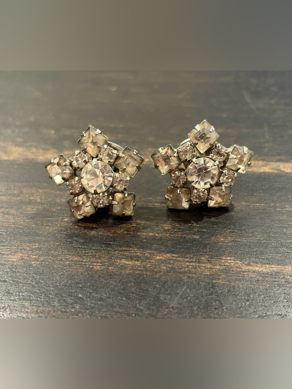 Crystal Star Clip on Earrings